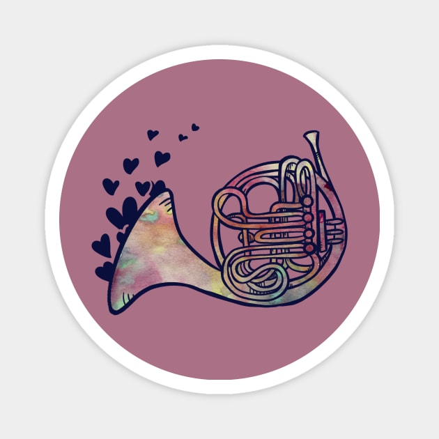 French Horn Love Magnet by bubbsnugg